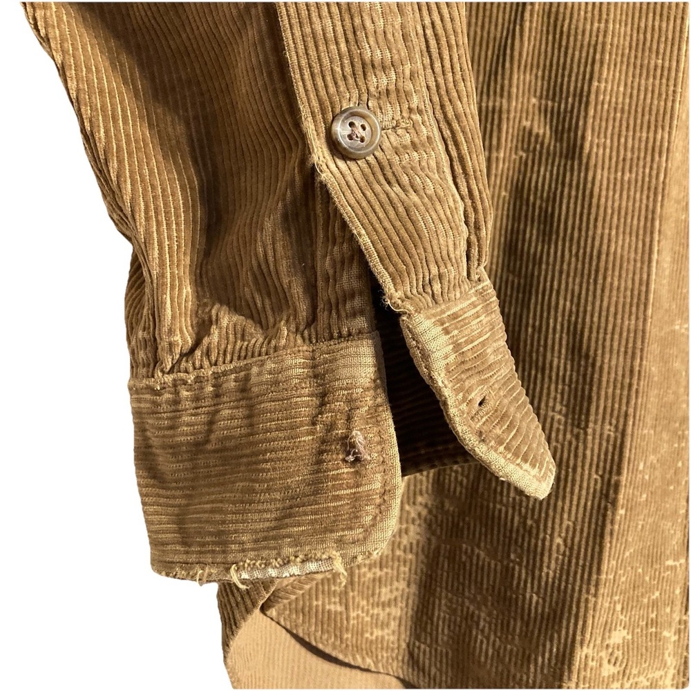 Vtg Polo Ralph Lauren Corduroy Elbow Patch Shirt Mens Large Brown Distressed 90s - Picture 7 of 14